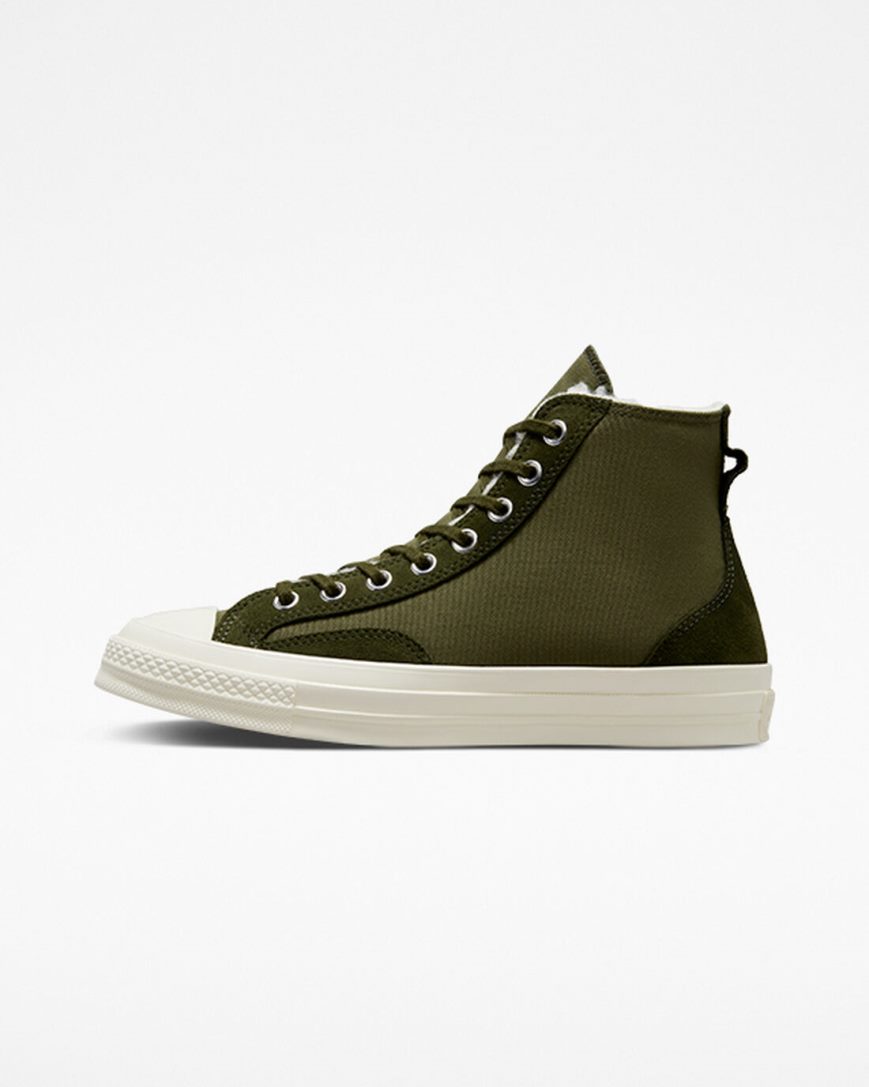 Pánské Boty Vysoké Converse Chuck 70 Podšité Colorblock Olivy Zelené Zelene | CZ BAN3145